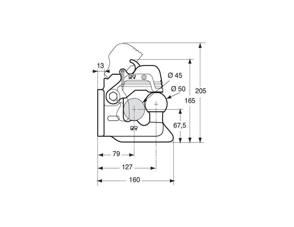 Attelage mixte boule crochet 3500 Kg - ama - AM39885