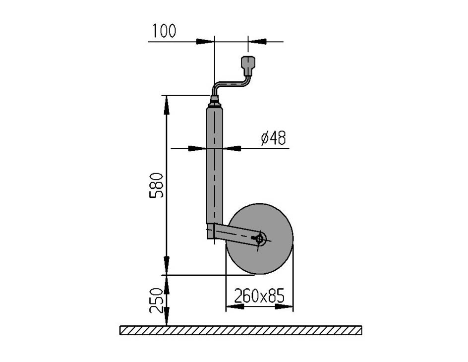 Roue Jockey Gonflable - Diam 48 mm - 136KG - Roues jockey