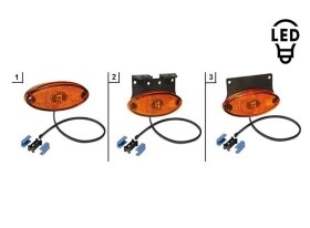 image de 3 modèles feux oranges avec catadioptre | 102x46 mm | ASPOCK
