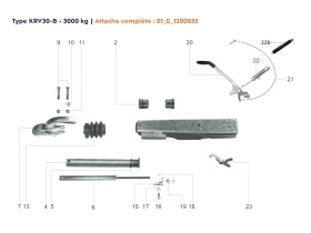 Attache à inertie mono poutre | Type KRV30-B - 3000 kg