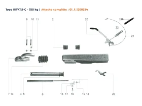 Attache à inertie mono poutre | Type KRV7.5-C - 750 kg