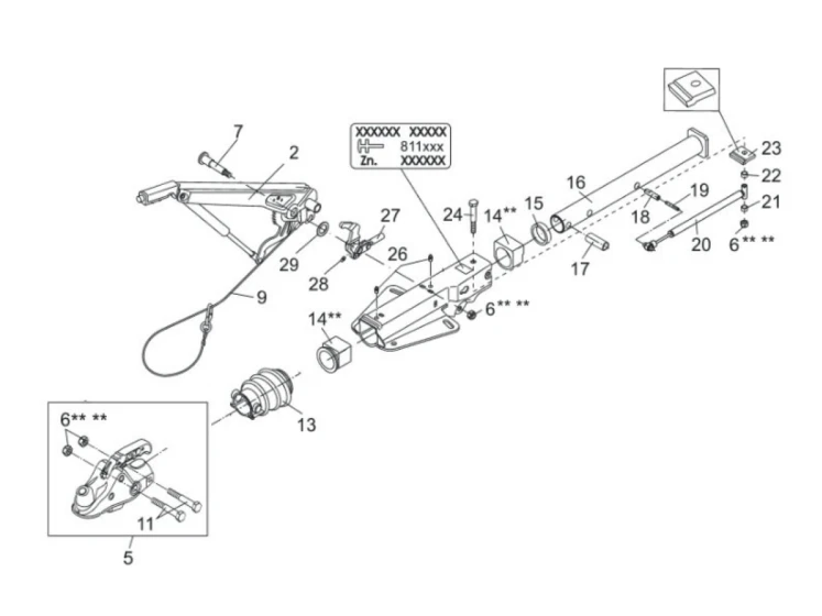 Attache à inertie semelle en V AL-KO | Type 251G | 3000 kg