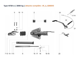 image de Attache à inertie semelle en V | Type KF20-A - 2000 kg