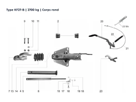 Attache à inertie semelle en V | Type KF27-B 2700 kg | Corps rond