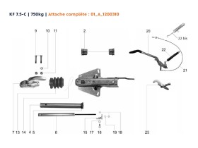 image de Attache à inertie semelle en V | Type KF7.5-C - 750 kg