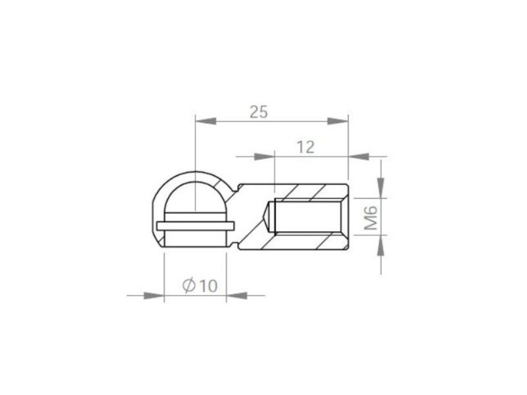 image de Cage à rotule acier Ø 10 M6 | 92220