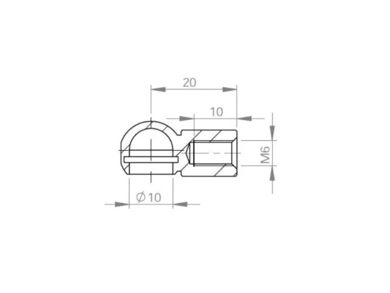 image de Cage à rotule acier Ø 10 M6 | 92221