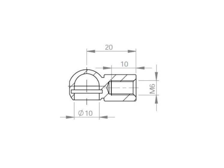 image de Cage à rotule acier Ø 10 M6 | 92221