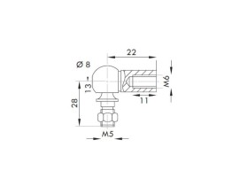 image de Cage à rotule Ø 10 avec rotule acier | M6