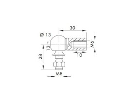 image de Cage à rotule Ø 13 avec rotule acier | M6