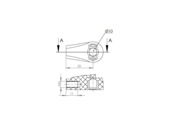 image de Cage à rotule plastique Ø 10 M6 | 92720
