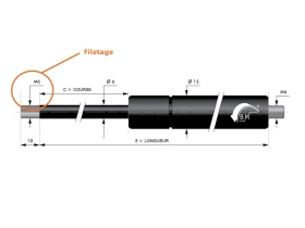Chape à oeil plastique 6/10 Pour chapes filetées tige Ø 6/8