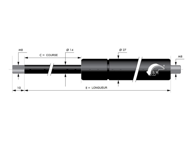 image de Compas à gaz chapes filetées | Tige Ø14