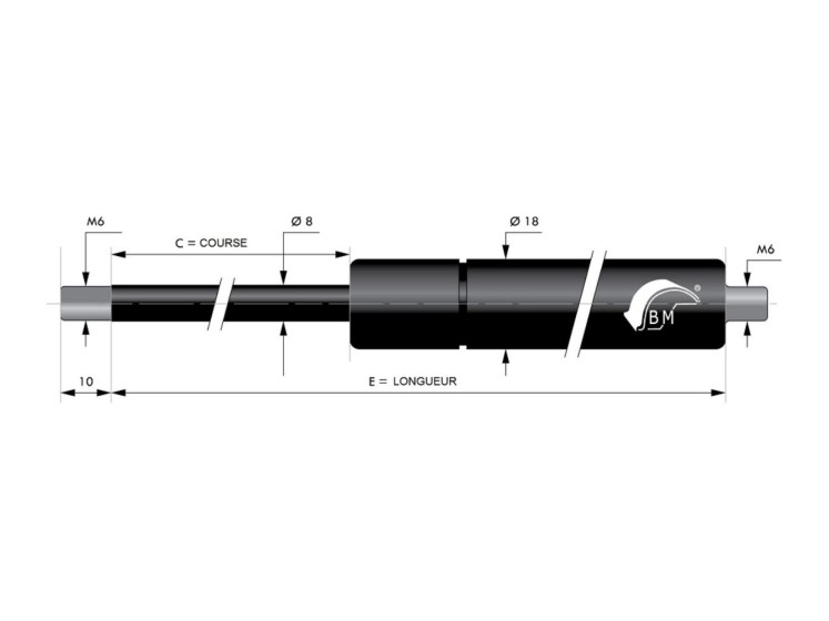 image de Compas à gaz chapes filetées | Tige Ø8