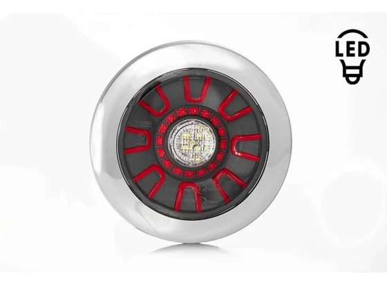 image de Feu arrière LED rond FRISTOM – 3 fonctions - 12/24V – Homologué E-Mark | FT-314