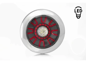 Feu arrière LED rond FRISTOM – 3 fonctions - 12/24V – Homologué E-Mark | FT-314