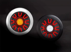 Feu arrière LED rond FRISTOM – 3 fonctions - 12/24V – Homologué E-Mark | FT-314