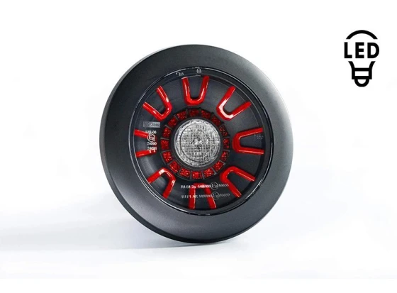 image de Feu arrière LED rond FRISTOM – 3 fonctions - 12/24V – Homologué E-Mark | FT-313
