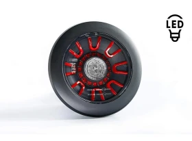Feu arrière LED rond FRISTOM – 3 fonctions - 12/24V – Homologué E-Mark | FT-313