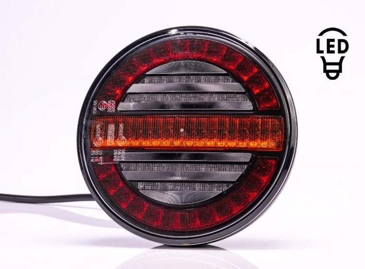 image de Feu arrière LED rond FRISTOM – 3 fonctions - 12/36V – Homologué E9 | FT-213-DI