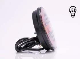 Feu arrière LED rond FRISTOM – 3 fonctions - 12/36V – Homologué E9 | FT-213-DI