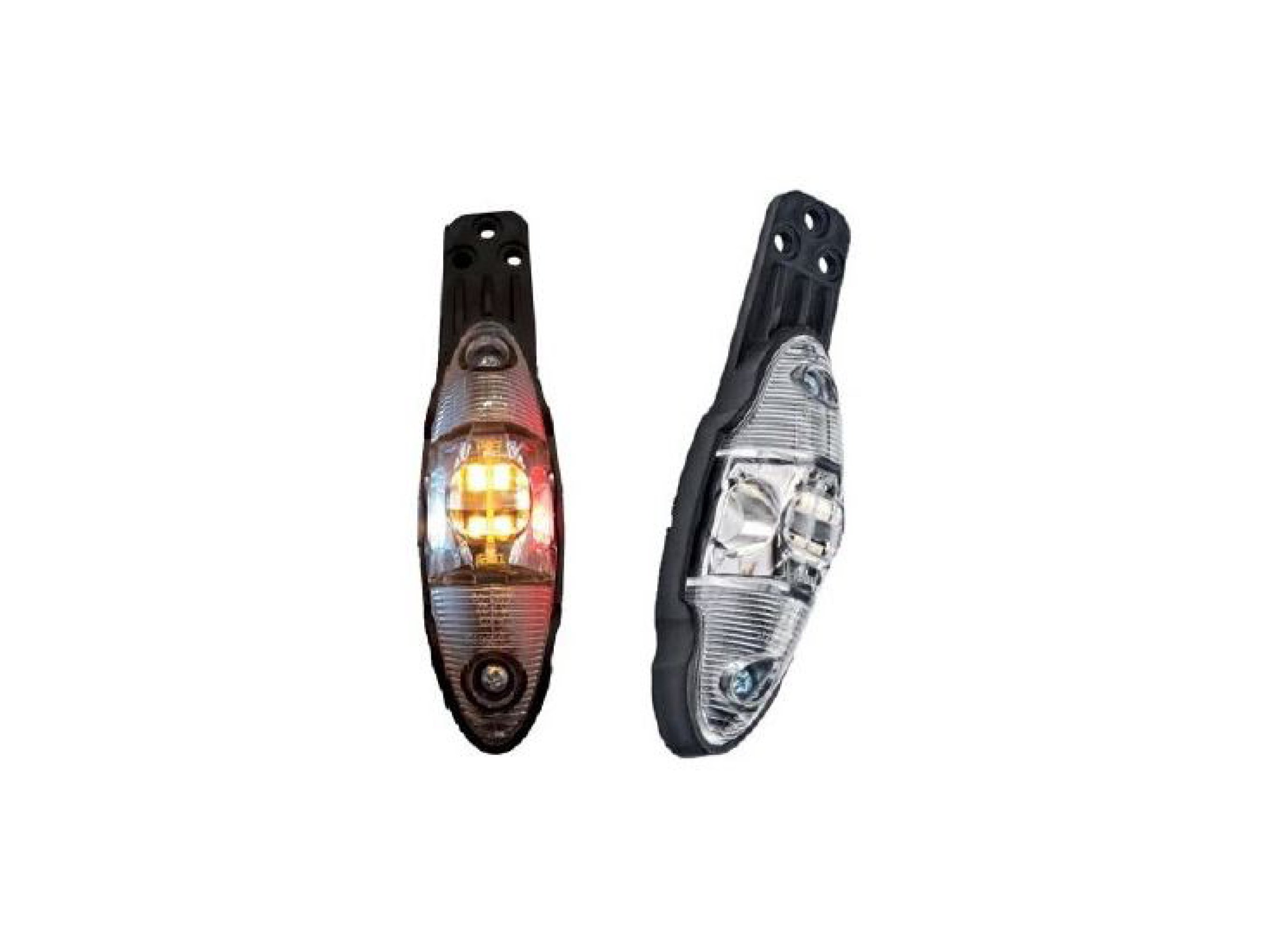2 Feux De Gabarit LED Tricolores Pour Remorque - 12V/24V, Rouge/blanc/orange, étanches, Universels