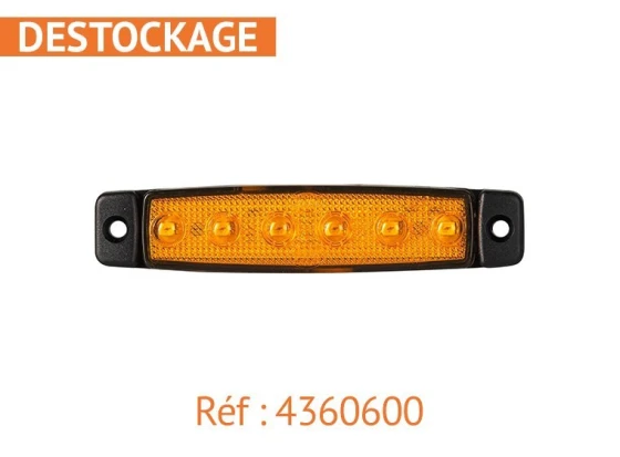 image de Feu orange LED extra plat avec catadioptre | 90x20ep6 mm