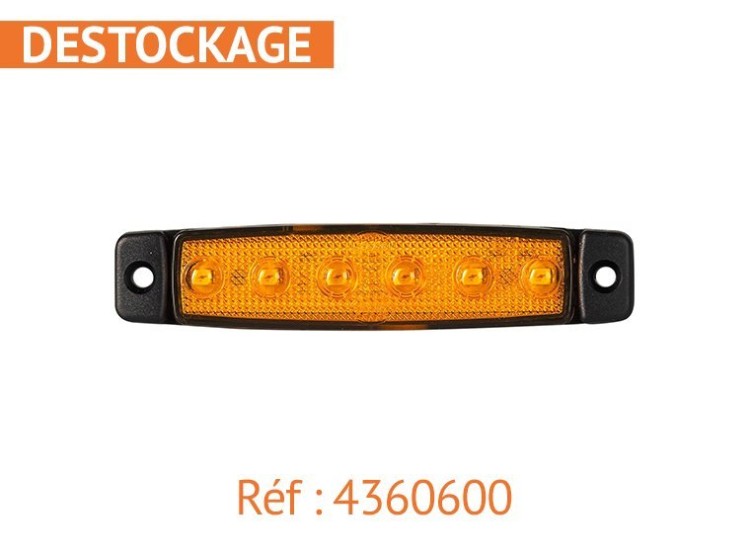 image de Feu orange LED extra plat avec catadioptre | 90x20ep6 mm