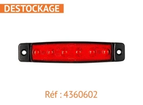 Feu rouge LED extra plat avec catadioptre | 90x20ep6 mm