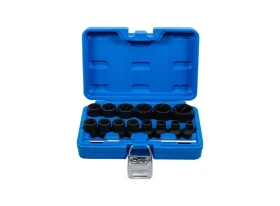 Jeu de douilles spiralées/extracteur de vis | 12,5 mm (1/2") | 8 - 27 mm | 16 pièces