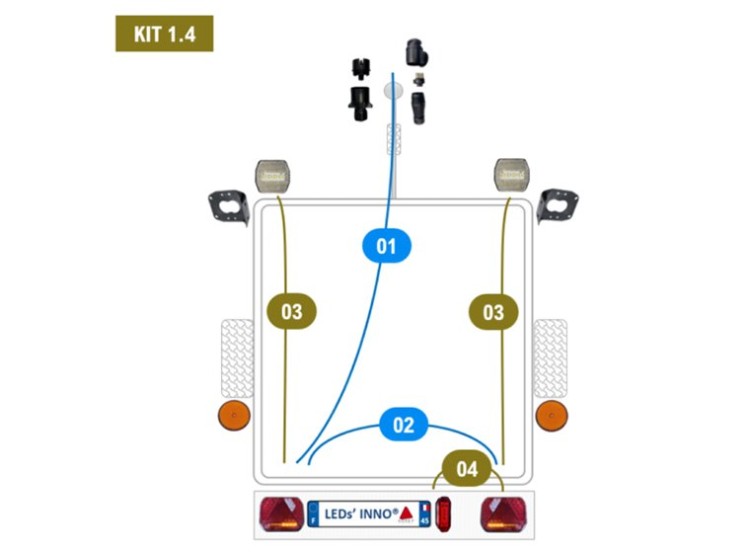 image de Kit 1.4 NOREP LED INNO complet | Remorque volume utile 1,80m par 3m