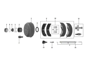 Kit moyeu essieu freiné | Type 20-2425/1 200x50 | R47 | Rlt cartouche 34x64ep37
