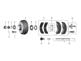 Kit moyeu essieu freiné | Type 20-2425/1 (200x50) | R47 | Rlt conique | Avant 1993