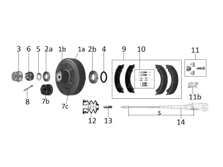 Kit moyeu essieu freiné | Type 30-2355 (300x60) | R48 | Rlt conique | REC6
