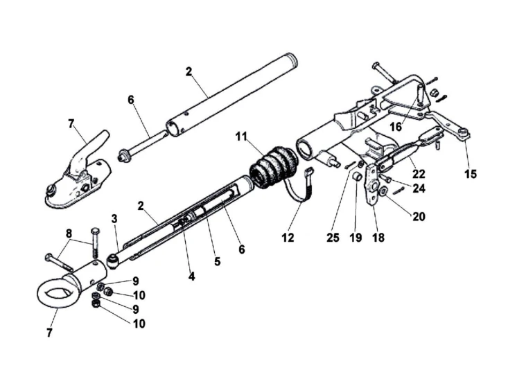 Partie supérieure de timon réglable freiné AL-KO | Type FA 0.9 | 900 kg