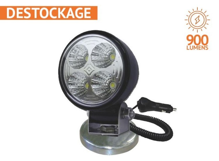 image de Phare de travail magnétique | 4 Leds 12/24 volts | 900 Lumens