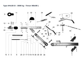 image de Pièces détachées timon réglable 160x90 | Type KHA35-B | 3500 kg