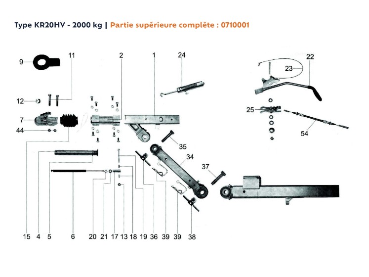 image de Pièces détachées timon réglable KNOTT-PROTECO | Type KR20HV | 2000 kg