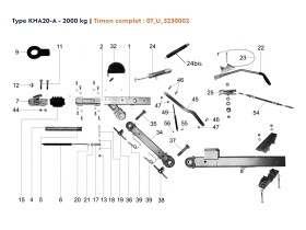 image de Pièces détachées timon réglable | Type KHA20-A | 2000 kg
