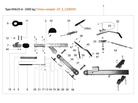 Pièces détachées timon réglable | Type KHA20-A | 2000 kg