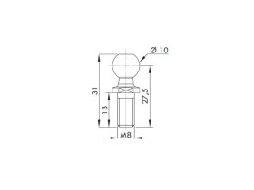 image de Rotule acier Ø 10 filetage M8 | 92990